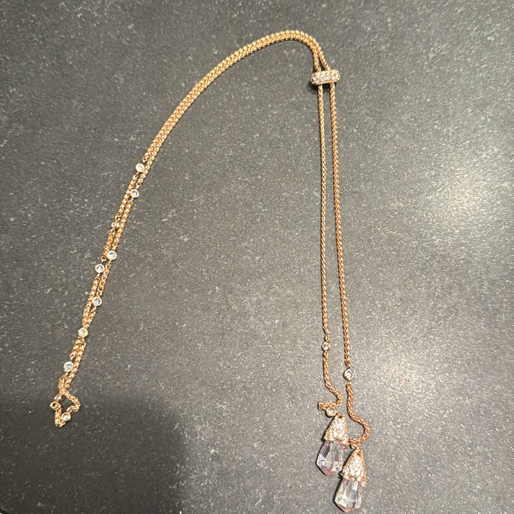 Rose gold tassle necklace